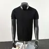 Camiseta de Manga Corta de Punto Pesado 2025 para Hombre Ajustada de Verano Color Sólido Simple Cuello Redondo Hombro Derecho Manga Media Camiseta Interior