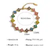 Nova Pulseira Colorida de Trevo de Quatro Folhas Totalmente Cravejada Design de Joia de Luxo Europeu e Americano Joia de Mão de Aço Inoxidável de Nicho para Mulheres