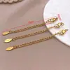 Conjunto de Corrente de Extensão em Aço Inoxidável com Fecho Lagosta Pulseira Colar Corrente de Cauda com Letra Retangular Oval Acessórios para Joias DIY