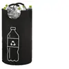 Tecido Oxford Alça de Alumínio Garrafa de Reciclagem Personalizada Simples Saco de Armazenamento Cesto de Roupas Sujas Dobrável para Casa Saco de Reciclagem