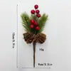 Ramas de Pino Navideñas Transfronterizas, Ramas de Pino Artificiales, Decoraciones Navideñas, Ramilletes de Ramas con Bayas Navideñas, Accesorios