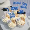 Orgulloso de ti 2026 Certificado Birrete de Graduación Set de 6 Piezas Topper para Pastel Felicitaciones Decoración para Fiesta Temática de Graduación