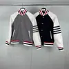 TB Tom Winter Nueva Chaqueta Abrigo Raglán de Cuatro Barras Unisex Moda Casual Chaqueta Abrigo Versátil para Hombres y Mujeres