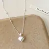 Collar de Corazón Versátil Dulce y de Moda para Uso Diario Cadena para Clavícula de Personalidad de Lujo Ligero de Nicho para Viajes