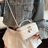 Bolso Caja Versátil Acolchado Único con Cadena Tendencia Primavera 2026 Elegante Lindo Pequeño con Bola Dorada Bolso de Hombro para Mujer