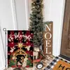 Bandeiras de Jardim de Natal Europeias e Americanas, Decorações de Festa de Ação de Graças com Abóbora e Boneco de Neve, Bandeiras de Linho Falso Feitas Sob Medida