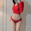 Tentación sexy encaje sin entrepierna abierta ropa interior para mujer cintura baja niña lazo pelo generación ropa interior mujer