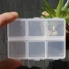 Pastillero Braille de seis marcos, pastillero clasificado transparente con tapa abatible, mini pastillero pequeño portátil, caja de almacenamiento de plástico PP