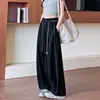 Pantalones Banana de Color Sólido con Cordón de Estilo Coreano Versátiles y Perezosos para Mujer Verano 2025 de Cintura Alta Casual Sueltos de Pierna Ancha