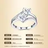 Popular na Europa e na América, anel de prata S925 com pedra preciosa moissanita em formato de coração multicolorido para mulheres, anel de casamento de luxo leve