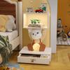 Mesita de noche con diseño de oso de dibujos animados para dormitorio de niños y niñas, luz creativa, decoración del hogar, decoración del suelo