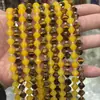 8mm Piedra Natural Cristal Ágata Facetada Apuntada Cuentas de Arroz DIY Pulsera Collar Accesorios de Joyería Productos Semiacabados Venta al por Mayor