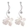 Brincos de Franja Florais Franceses, Luxo Leve, Design de Nicho, Pétalas de Pérola, Brincos Longos para Mulheres, Novo Estilo