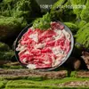 Restaurante de Hot Pot Vajilla Creativa Plato de Hielo Seco para Shabu-Shabu de Res Plato Comercial de Champiñones y Verduras