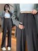 Pantalones de maternidad para primavera y verano, estilo delgado para usar sobre otras prendas, nuevo modelo 2026, no apretados en el vientre, para tallas pequeñas, sin soporte para el vientre, con cordón, pantalones rectos de pierna ancha