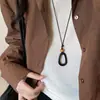 Estilo étnico~Colar com pingente geométrico vintage para mulheres, corrente para clavícula com design de nicho de alta qualidade, acessório moderno e versátil