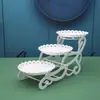 Estante de Plástico de Tres Niveles para Frutas para Sala de Estar, Charola de Dulces para el Hogar, Charola para Pasteles, Soporte de Exhibición para Mesa de Postres, Estante de Bocadillos Multinivel