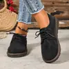 2026 Sapatos Casuais de Cadarço Plus Size com Forro de Lã para o Inverno Novos de Comércio Exterior Confortáveis Quentes Transfronteiriços Sapatos Femininos de Solado Macio