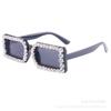 Óculos de Sol Vintage Transfronteiriços com Vidro Sintético da Moda e Incrustação de Diamante, Estilo Europeu e Americano Armação Quadrada Pequena Óculos de Sol para Fotografia de Rua para Miopia