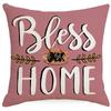 Nueva Funda de Almohada de Acción de Gracias Transfronteriza Sofá Sala de Estar Cojín Azul Polvo Gris Verde Lino Decoración del Hogar Funda de Almohada