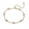 Pulsera Cruzada de Alta Venta con Incrustaciones Geométricas de Zircón y Perla para Mujer, Oro de 18 Quilates, Lujo Ligero, Diseño de Nicho, Tacto de Alta Gama, Joyería de Mano