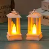 Lámpara de aceite mini pequeña de Navidad, lámpara de vela electrónica LED, linterna pequeña retro, adornos, diseño creativo para ambiente de fiesta