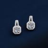 Pendientes Cuadrados de Diamante con Incrustaciones Estilo Coreano Imitación Moissanita Estilo Distintivo de Lujo Ligero Accesorios Versátiles Estilo Bienestar en Vivo