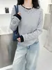 Camiseta de Fondo Rayada de Terciopelo Alemán, Estilo Nuevo Otoño e Invierno 2025 para Mujer, Forrada de Polar, Engrosada y Cálida, de Manga Larga con Efecto Adelgazante