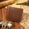 Cartera de hombre vintage de cuero genuino con tecnología antirrobo RFID, múltiples ranuras para tarjetas y compartimento para fotos; directo del fabricante, personalizable para regalar