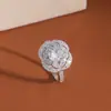 Anel de Pétala com Micro-Incrustação de Diamante Vintage de Alta Qualidade para Mulheres, Design de Nicho, Joia Estilo Ins