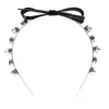 Diadema de Cristal con Lazo Estilo Coreano Nueva Moda Tendencia Estrella Mismo Estilo Super Brillante Borde Delgado Diadema Lazo para el Cabello Mujeres