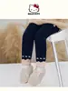 Leggings Femininos com Forro de Lã para Outono e Inverno 2025 Novo Estilo para Crianças Maiores, Forrados com Lã para Aquecimento