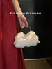 Bolso de Mano Metálico Anillo Retro Flor de Rosa Nueva 2025 Bolso de Banquete para Mujer Bolso Cruzado de Hada