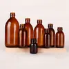 Frasco de líquido oral 200ml Frasco de vidro marrom à prova de luz para medicamentos Frasco secundário Frasco de xarope Frasco de enzima selado