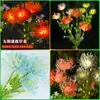 Luces Solares de Lirio Araña para Jardín Venta Caliente Transfronteriza Luces Decorativas Impermeables para Exteriores Césped Patio Ambiente Luces de Flores Artificiales
