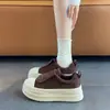 Zapatos Casuales de Plataforma con Cordones para Estudiantes, Estilo Coreano Nuevo para Primavera y Otoño, Punta Redonda, Suela Gruesa, Modernos y Cómodos
