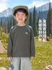 Camiseta de Manga Larga de Algodón Puro para Niños Europeos Estilo Otoño 2026 Ropa Nueva Ropa Infantil Niños Medianos y Mayores Top Estilo Primavera y Otoño para Niños