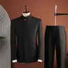 Recomendación de producto nuevo: Conjunto de traje estilo chino con cuello mao, traje estilo chino, conjunto de dos piezas Zhongshan, atuendo de compromiso de alta gama