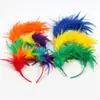 Diadema de plumas más vendida en Amazon, tocado festivo, accesorios para fiesta de carnaval, actuación, graduación, diadema colorida con decoración