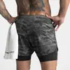 Fitness Brothers Calça de Treino de Corrida de Verão Respirável de Secagem Rápida Tamanho Grande Masculina Calça de Cinco Quartos de Camada Dupla Shorts Esportivos Transfronteiriços