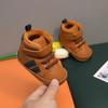 Sapatos de Bebê Inverno Novo Couro PU Simples Casuais 0-12 Meses Bebê Solado de Borracha Macia Sapatos de Algodão para Criança Pequena Heattech