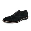 Zapatos Oxford de negocios británicos transfronterizos, zapatos de oficina de cuero con cordones negros, zapatos de cuero mate puntiagudos versátiles de estilo coreano para hombres