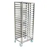 Carro para bandejas de pastel de acero inoxidable 304 engrosado, carro para estante de bandejas para hornear, estante de bandejas para hornear multicapa de 16 capas y 32 bandejas, 18 capas