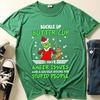 Camiseta de manga corta para Navidad Comercio Exterior deseo Monstruo de Navidad Europeo y Americano Monstruo de piel verde Estampado del Grinch Camiseta de manga corta