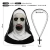 Máscara de Terror de Monja de Ojos Amarillos Disfraz Fiesta Película Oculta Máscara Fiesta de Halloween Accesorio de Broma