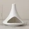 Chimenea Pequeña Escritorio Llama Abierta Calefacción Aromaterapia Estufa de Cerámica Cafetería para el Té de la Tarde Quemador de Incienso Bandeja de Ambiente Soporte