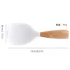 Colher de Arroz de Silicone Resistente a Altas Temperaturas Copo Colher de Arroz Antiaderente Colher de Arroz de Suporte Grau Alimentício Cabo de Madeira Colher de Servir