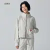 Moletom Cardigan com Zíper e Gola Alta Outono/Inverno Transfronteiriço para Mulheres, Blusa Solta de Manga Longa, Jaqueta Esportiva Espessa para Corrida e Fitness para Mulheres
