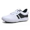 Zapatos de Golf para Hombre Cuero Impermeable Hebilla Giratoria Antideslizante Zapatos de Golf para Mujer Tenis de Exterior para Hombres y Mujeres