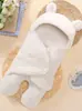 Saco de Dormir para Bebê Outono e Inverno de Comércio Exterior Transfronteiriço, Swaddle com Pernas Divididas para Recém-Nascido, Manta Quente de Lã, Venda Direta do Fabricante